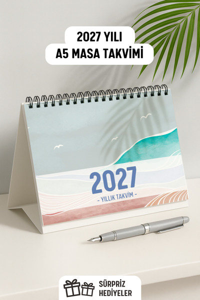 Eldesen Tasarım 2027 Masa Takvimi Spiralli A5 (21X16CM) Büyük Boy / Resmi Tat...