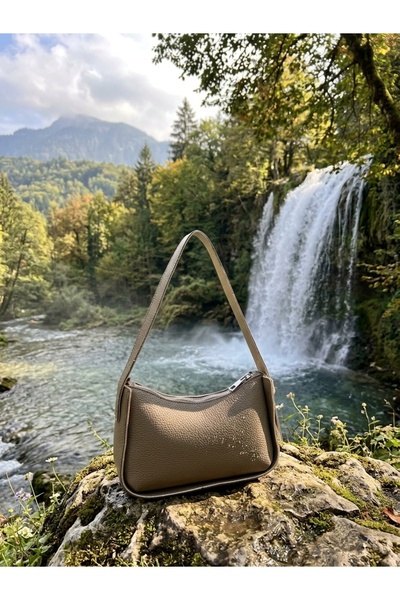 YMZBAG Γυναικεία τσάντα μπαγκέτας Mink
