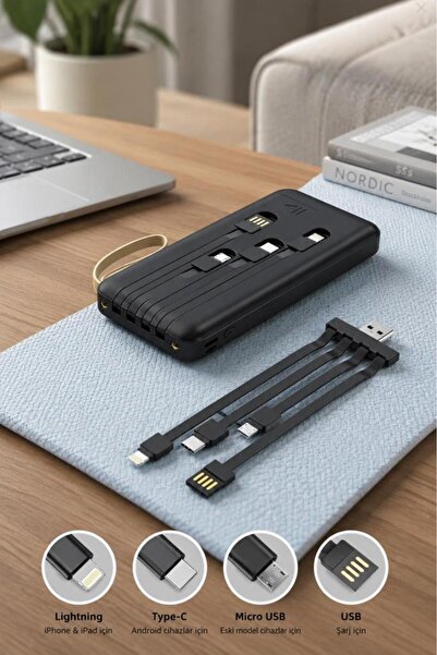 Torima Taşınabilir Batarya 20000 Mah Ledli 4 Çıkışlı Powerbank TRM-1021 Siyah