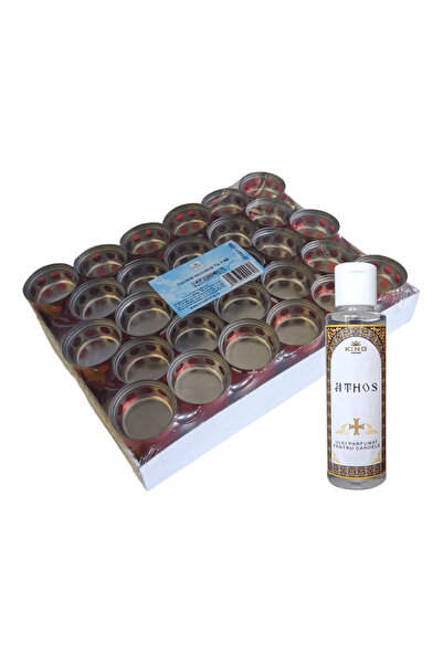 KingAroma Set de 28 bucăți candele cu capac, tip 1-50 roșu, 15 ore și ulei pa...