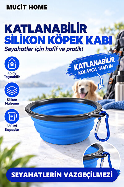 mucit home Katlanabilir Seyahat Silikon Köpek Mama Ve Su Kabı