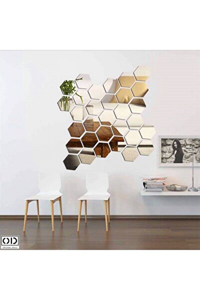ORIGINAL DEALS Set de 24 de oglinzi hexagonale autoadezive, multicolore, 110 ...