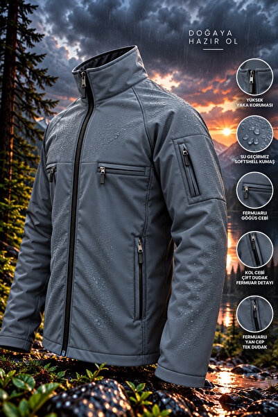 Polviton Softshell Inside Fleece Waterproof Jacket Windproof Thick Winter Men...