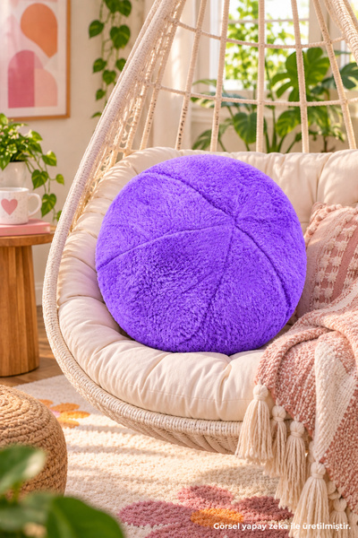 Pabtex Plush Ball Throw Pillow – Round Decorative Pillow for Kids' Room, Sofa...