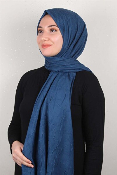Eşarppark Bambu Kraşlı Şal 2724-98 Açık Lacivert