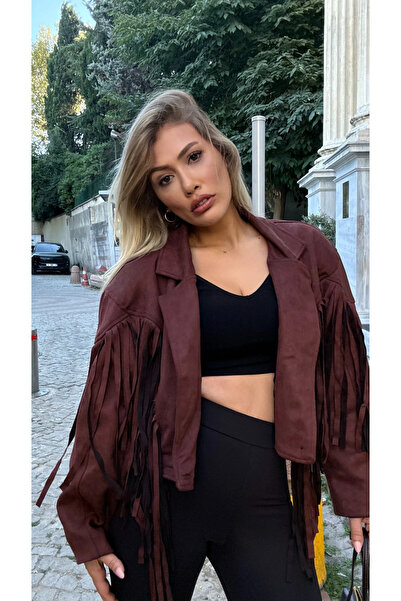 Kahve Nubuk Püsküllü Ceket