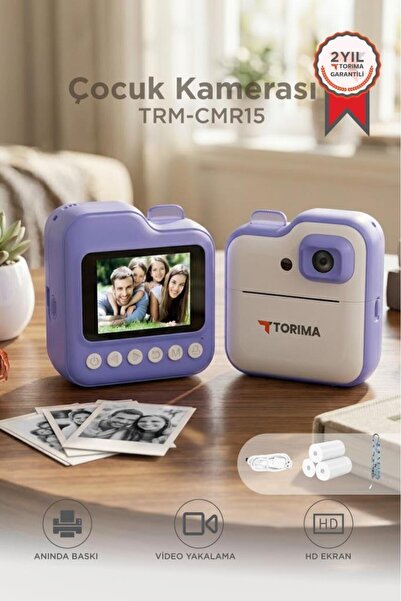 Torima Dijital Fotoğraf Makinesi Çocuk Termal Resim Baskılı Yazıcı Kamera Vid...