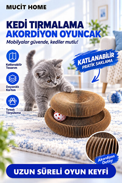 mucit home Akordiyon Kedi Tırmalama Toplu Eğlenceli Oyuncak