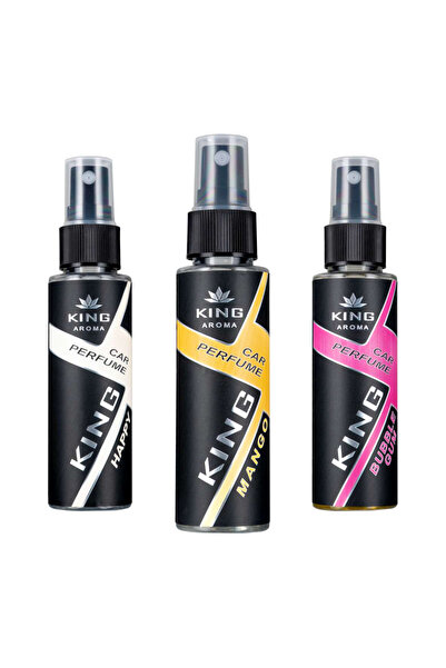 KingAroma Pachet 3 Odorizante Auto Spray FUN VIBES – Happy, Mango, Bubble Gum...