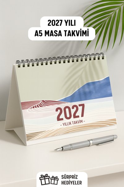 Eldesen Tasarım 2027 Masa Takvimi Spiralli A5 (21X16CM) Büyük Boy / Resmi Tat...