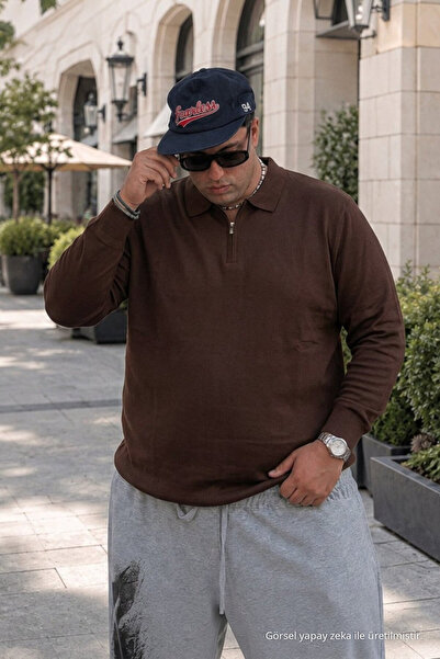 Maccali Erkek Kışlık Kalın Büyük Beden K.Kahve Sweatshirt