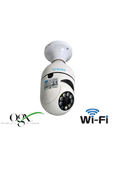 O-KAM 2MP WiFi Ampul Kamera Gece Renkli Döner Başlıklı Çift Ses SD Destekli T...