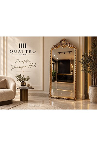 QUATTRO HOME Altın Renkli Dekoratif Boy Aynası