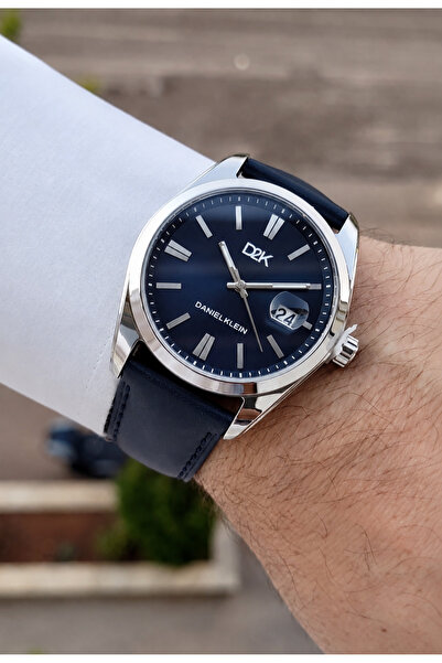 Daniel Klein Kasası Silver Kordonu Lacivert Renk 42 Mm Takvimli 24 Ay Garanti...