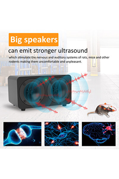 PELLER Pro Black Industrial Pest Repeller Ultrasonik Endüstriyel Fare Haşere ...