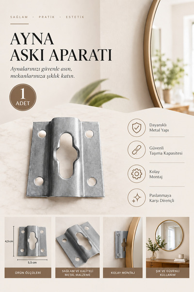 Şen Ticaret Ayna Askı Aparatı | Metal Duvar Tipi Ayna Montaj ve Sabitleme Apa...