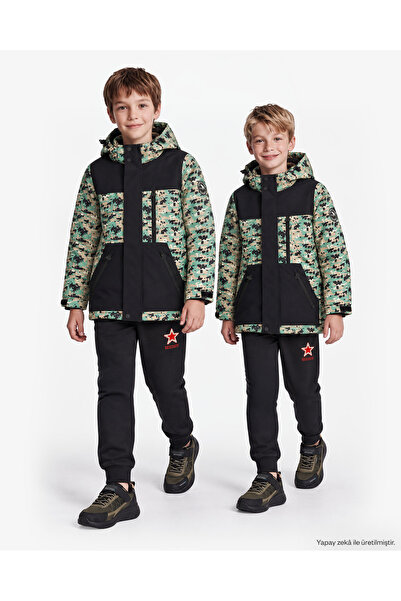 SKECHERS B Padded Craft Jacket Büyük Erkek Çocuk Siyah Mont SK2620126-3817
