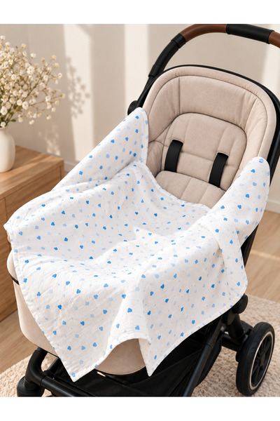 Harry&Millie 2Pcs Muslin Cover 65X65Cm Newborn Baby Pushchair Stroller Cover