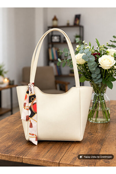 Judour Bags Kadın Fularlı Fermuarlı Ve Çıtçıt Kapamalı Shopper El Ve Omuz Çan...