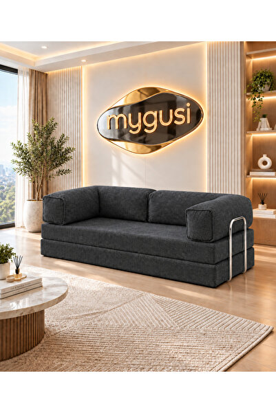 Mygusi MyLegom 90x200 Yataklı Kanepe Fitilli Kadife Dinlenme Koltuğu, Yıkanab...