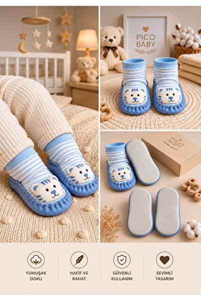 Pico Baby Deri Kaydırmaz Taban / Bebek & Çocuk Çarıp Çorap
