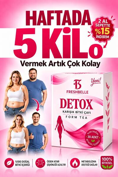 FreshBelle Göbek eriten zayiflatan Özel Formul Detox Kilo vermeye yardımcı Fo...