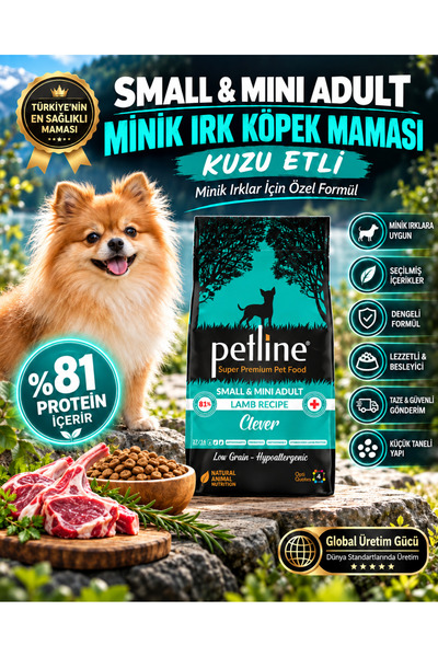 Petline Mini Irk Köpeklere Özel Geliştirilmiş Kuzu Etli Köpek Maması 6 Kg Yen...