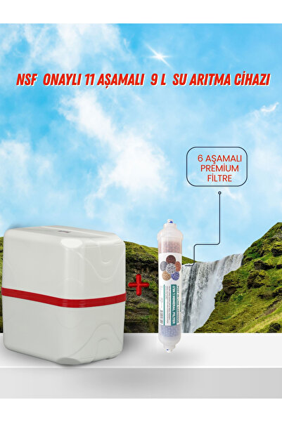 Aqua NSF ONAYLI 11 AŞAMALI 9L BEYAZ POMPASIZ SU ARITMA CİHAZI