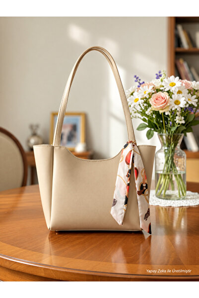 Judour Bags Kadın Fularlı Fermuarlı Ve Çıtçıt Kapamalı Shopper El Ve Omuz Çan...