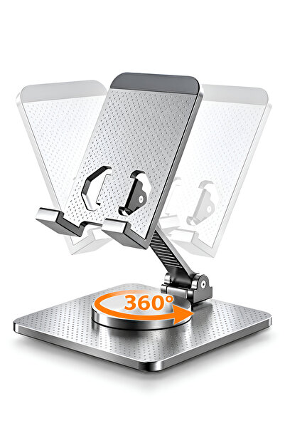 Dexmon Metal Katlanabilir Masaüstü Telefon Tutucu ve Tablet Standı 360 Derece...