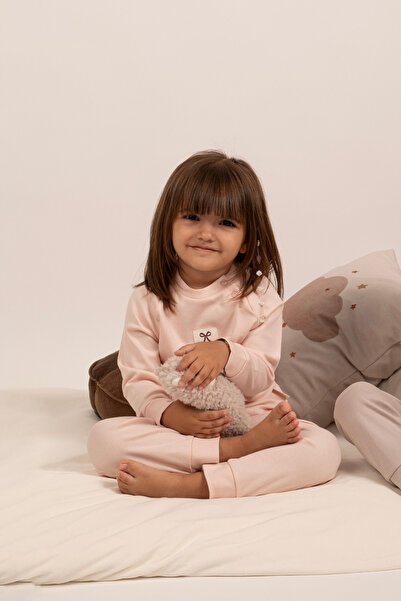 VAUVA İkili Takım Kız Erkek Bebek Çocuk Nakışlı Pijama Takımı