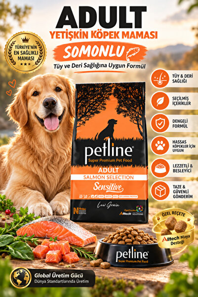 Petline Tüy Ve Deri Sağlığı Için Özel Formüllü- Somonlu Köpek Maması 12kg- Se...