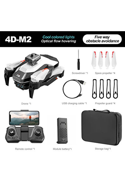 4DRC 4D-M2 Çift Kameralı Engelden Kaçınma Özellikli Işıklı Katlanabilir Drone