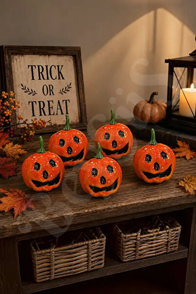 BeySüS Halloween Smiling Face Mini Pumpkin 5 Pieces