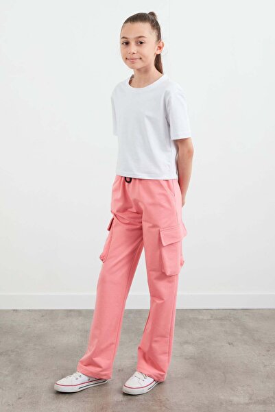 Fulla Moda Cargo Pocket Girls' Sweatpants with Elastic Waist