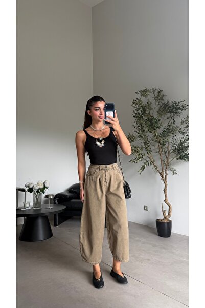 Olive Vintage Denim Pantolon