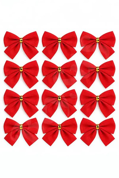 BeySüS New Year's Pine Tree Ornament Bow 12 Pcs 5 cm