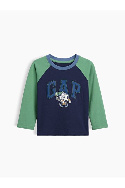 GAP Erkek Bebek Lacivert Colorblock Logo T-Shirt