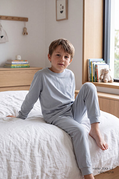 VAUVA Kız Erkek Pijama Takımı Nakışlı İkili Pijama Takımı