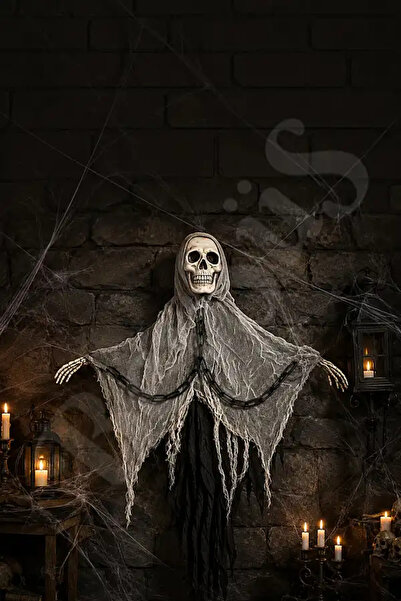 BeySüS Cadılar Bayramı Halloween Işıklı Sesli İskelet Tavan Süsü