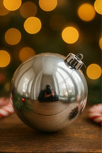 BeySüS Christmas Pine Tree Ornament Cute Ball 15 cm Silver
