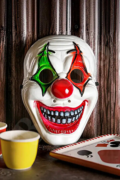 BeySüS Cadılar Bayramı Halloween Maske Palyaço Kırmızı Yeşil