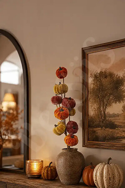 BeySüS Halloween Colorful Velvet Pumpkin Branch 57cm
