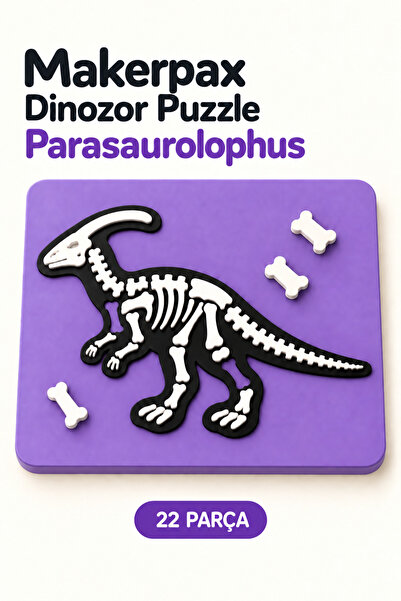 Minipax Tepeli Dinozor Bul-Tak Puzzle 22 Parça +3 Yaş Eğitici Çocuk Oyuncağı