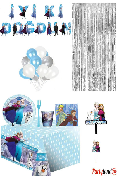 PartylandTR Frozen Karlar Ülkesi 16 Kişilik Doğum Günü Parti Seti