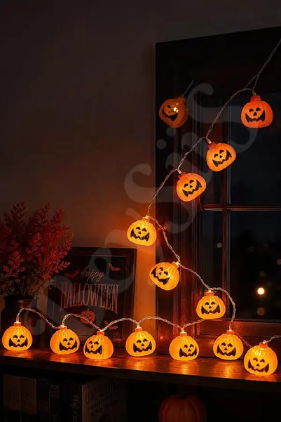 BeySüS Halloween Cadılar Bayramı Işıklı Led Balkabağı 12 li