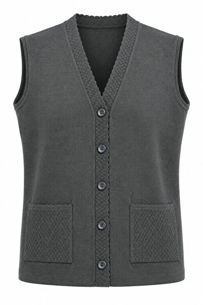 Mutlu City Women's Middle Age and Above Steel Knit Mother's Knitwear Vest 1150