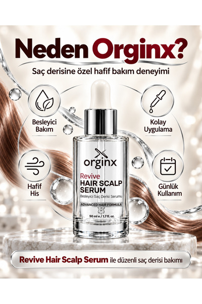 Orginx Revive Hızlı Saç Uzatan & Dökülme Karşıtı Güçlendirici Saç Bakım Serumu 50 ml – Redensyl, Biotin & Kafein