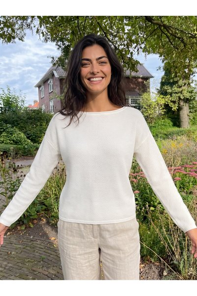 Juuuj White Cotton Elastane Blend Stretch Fabric Wide Collar Long Sleeve Rela...