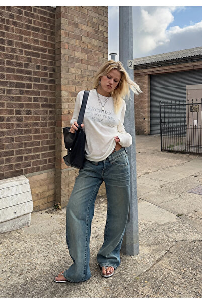 Messy Girls KYLA Low Rise Baggy Jean Kadın Düşük Bel Bol Paça Denim Pantolon